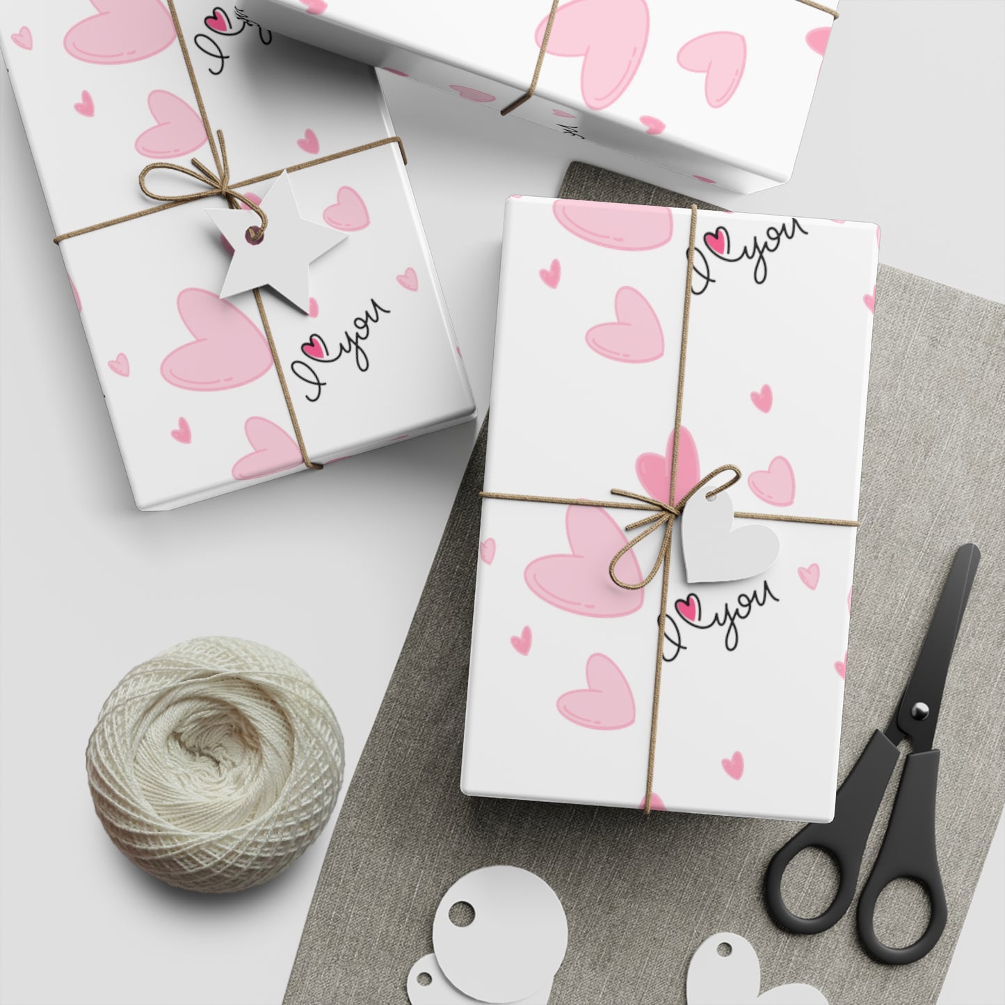 Gift Wrapping Paper Heart Sheets, 1pc