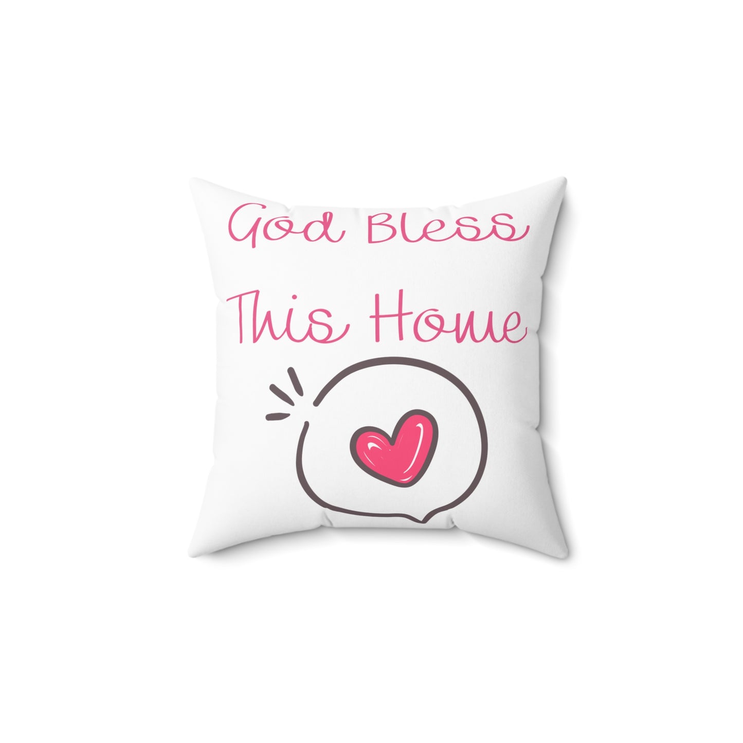 Spun Polyester Square Pillow - "Bless this Home"