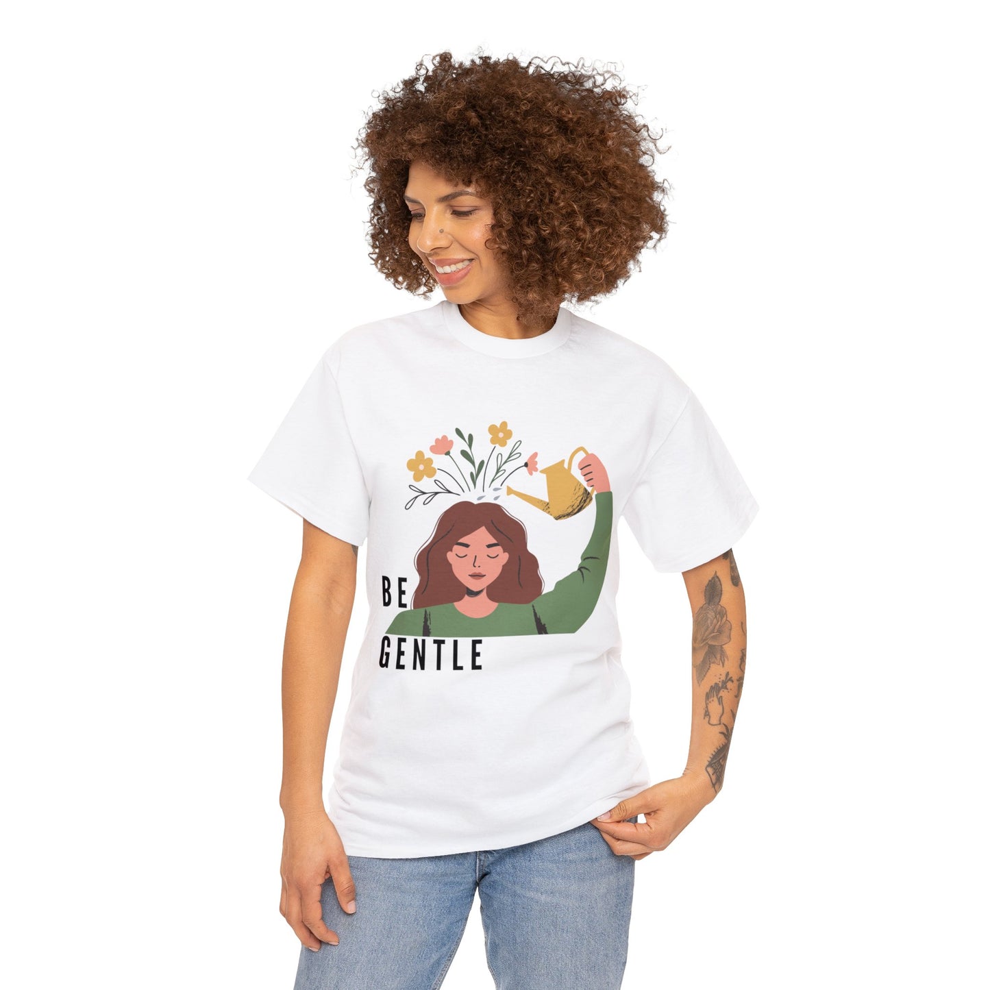 Unisex Heavy Cotton Tee - Women "Be Gentle"