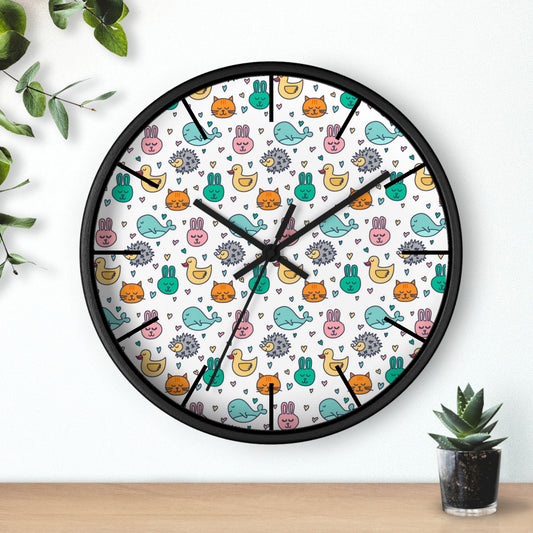 Wall Clock - "Cute Animals"